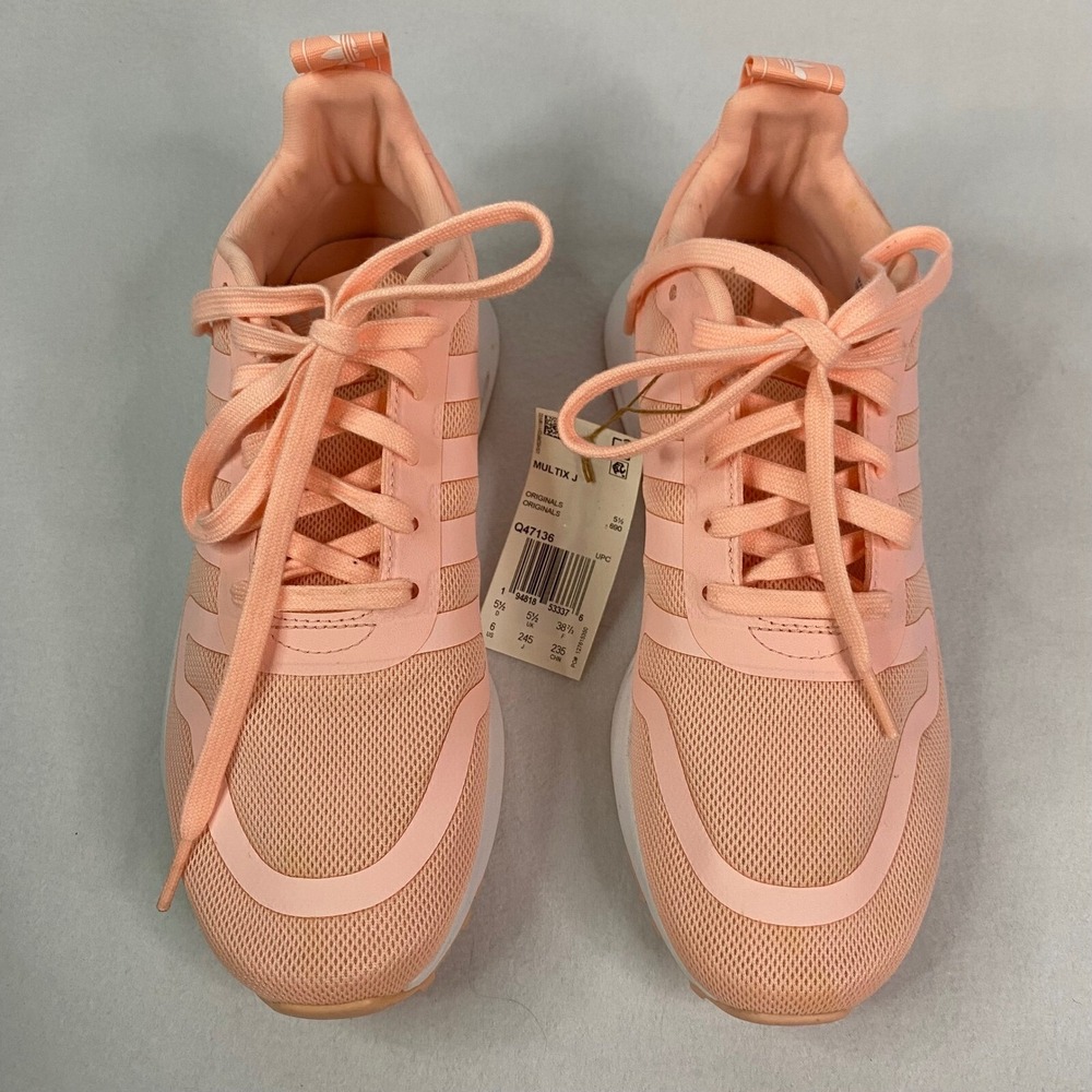 Adidas Multix J Sneaker Women 6 Peach Hazy Rose Mesh Athletic Sport Gym New